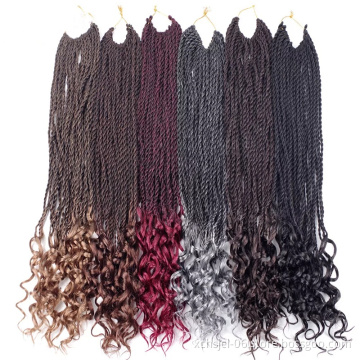 Wholesale Price Senegalese Crochet Twist Braids Hair Synthetic Crochet Braids Color Ombre Senegal Braiding Hair